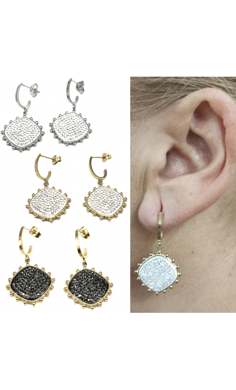 Pendientes Cuadrado Con Strass