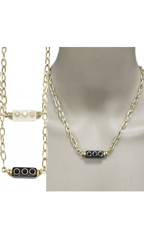 Collar Con Piedra Rectagular 